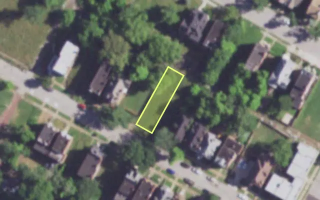 Aerial view of 3231 BARRETT ST — vacant lot, St. Louis with approximate parcel outline