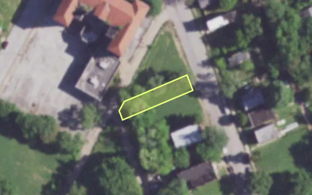 Aerial view of 4235 N FLORISSANT AV — vacant lot, St. Louis with approximate parcel outline