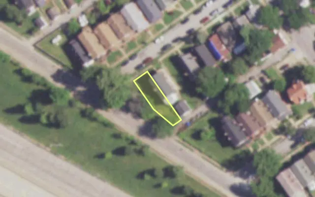 Aerial view of 4544 DURANT AV — vacant lot, St. Louis with approximate parcel outline