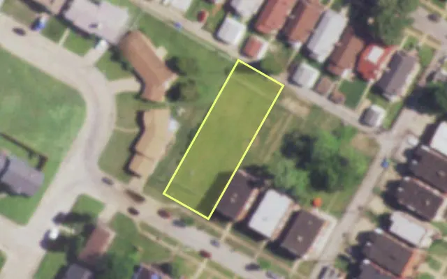 Aerial view of 5131 GREER AV — vacant lot, St. Louis with approximate parcel outline
