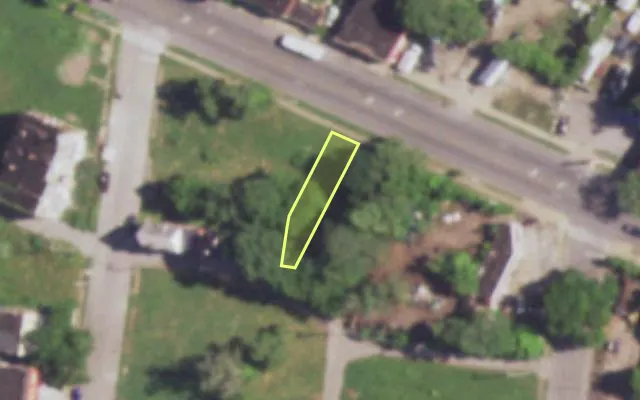 Aerial view of 4818 DR MARTIN LUTHER KING DR — vacant lot, St. Louis with approximate parcel outline