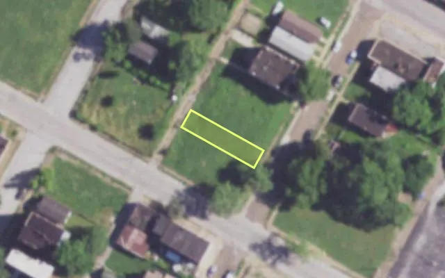 Aerial view of 4307 OBEAR AV — vacant lot, St. Louis with approximate parcel outline