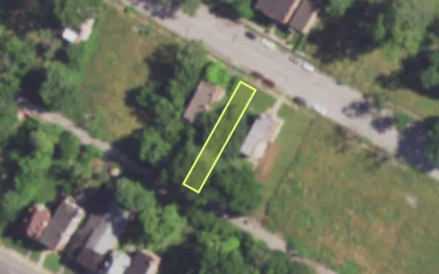 Aerial view of 4222 W EVANS AV — vacant lot, St. Louis with approximate parcel outline