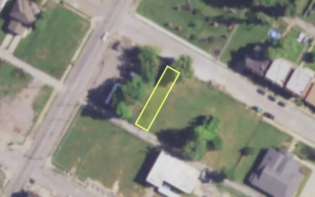 Aerial view of 3858 ST FERDINAND AV — vacant lot, St. Louis with approximate parcel outline
