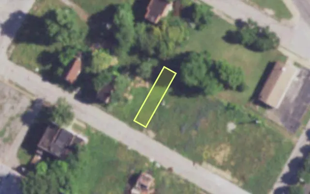 Aerial view of 3727 EVANS AV — vacant lot, St. Louis with approximate parcel outline