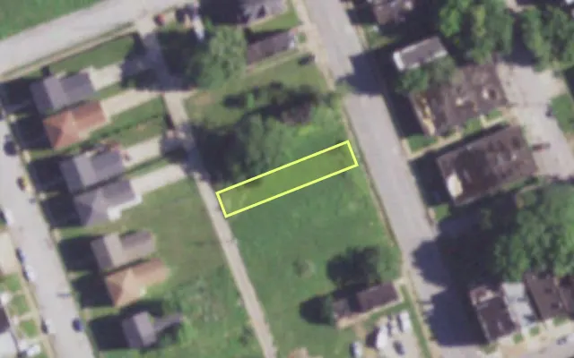 Aerial view of 3921 N FLORISSANT AV — vacant lot, St. Louis with approximate parcel outline