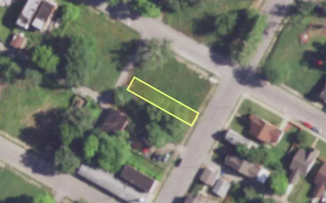 Aerial view of 2619 PRAIRIE AV — vacant lot, St. Louis with approximate parcel outline