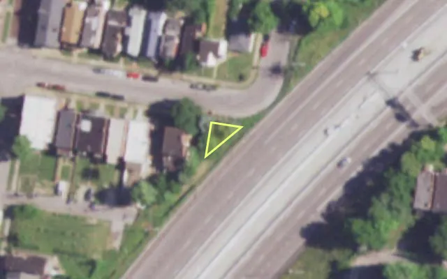 Aerial view of 2900 MOUNT PLEASANT ST — vacant lot, St. Louis with approximate parcel outline