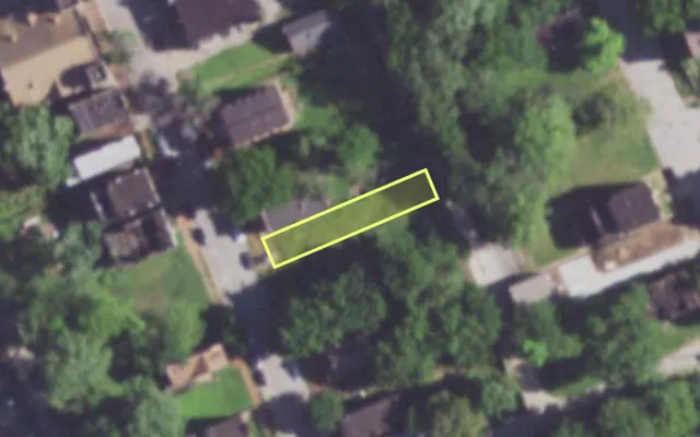 Aerial view of 3932 N 19TH ST — vacant lot, St. Louis with approximate parcel outline