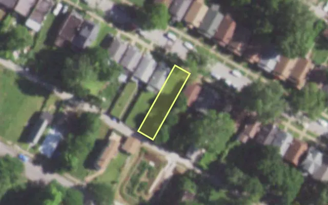 Aerial view of 5660 TERRY AV — vacant lot, St. Louis with approximate parcel outline