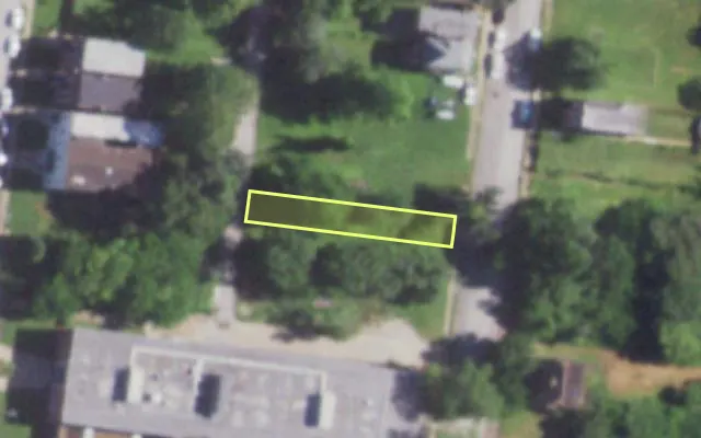 Aerial view of 1201 BAYARD AV — vacant lot, St. Louis with approximate parcel outline