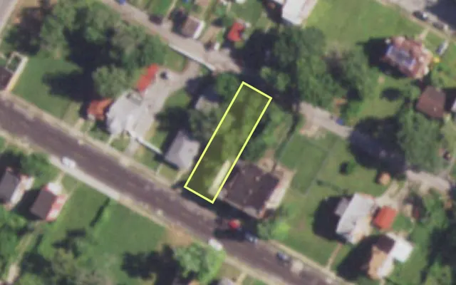 Aerial view of 4563 ST LOUIS AV — vacant lot, St. Louis with approximate parcel outline