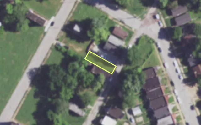Aerial view of 4157 GLASGOW AV — vacant lot, St. Louis with approximate parcel outline