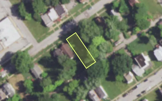 Aerial view of 5046 ALCOTT AV — vacant lot, St. Louis with approximate parcel outline