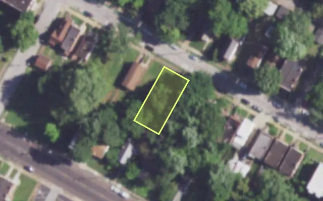 Aerial view of 4036 PENROSE ST — vacant lot, St. Louis with approximate parcel outline