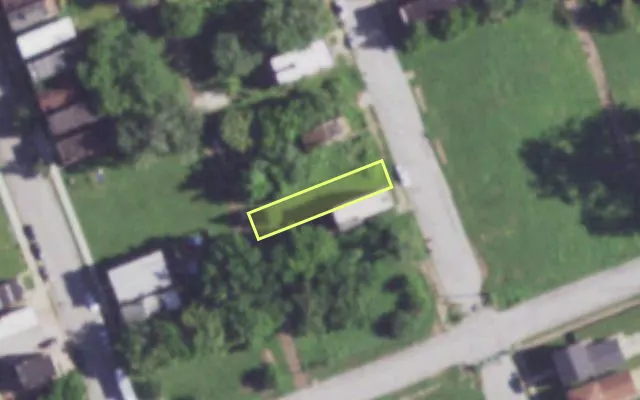 Aerial view of 4011 N 22ND ST — vacant lot, St. Louis with approximate parcel outline