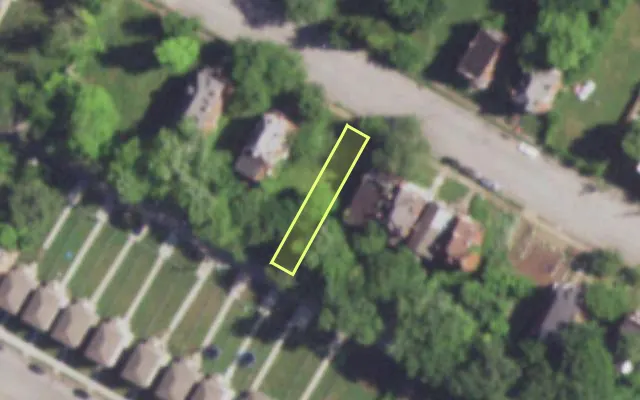 Aerial view of 4238 COOK AV — vacant lot, St. Louis with approximate parcel outline