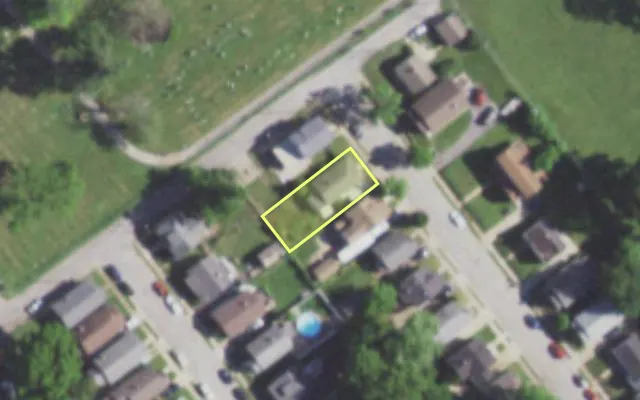 Aerial view of 4726 PRIMM ST — vacant lot, St. Louis with approximate parcel outline
