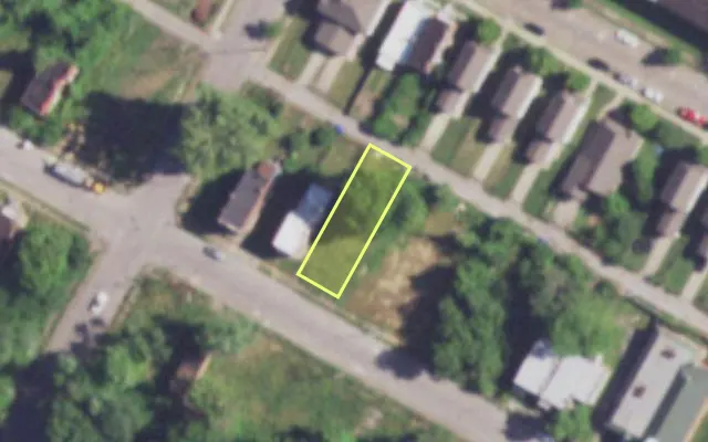Aerial view of 3957 NORTH MARKET ST — vacant lot, St. Louis with approximate parcel outline