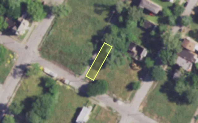 Aerial view of 4147 ALDINE AV — vacant lot, St. Louis with approximate parcel outline