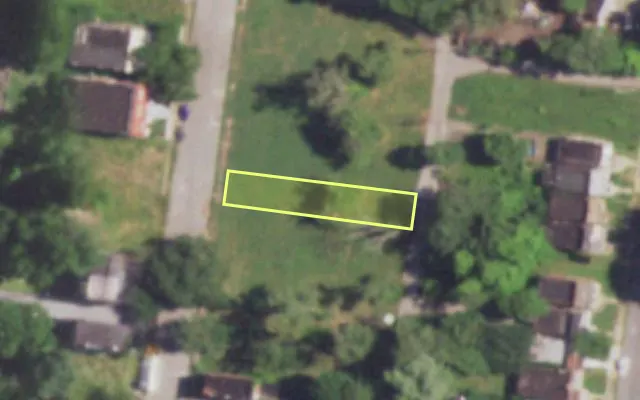 Aerial view of 1340 BAYARD AV — vacant lot, St. Louis with approximate parcel outline