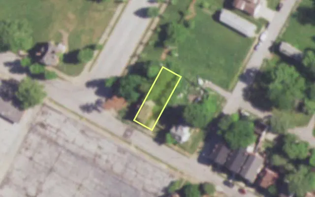 Aerial view of 4939 PENROSE ST — vacant lot, St. Louis with approximate parcel outline