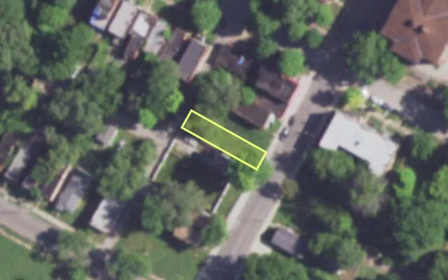 Aerial view of 4219 FAIR AV — vacant lot, St. Louis with approximate parcel outline
