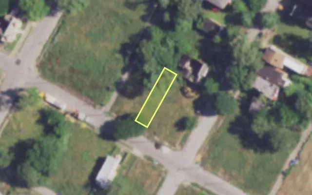 Aerial view of 4141 ALDINE AV — vacant lot, St. Louis with approximate parcel outline