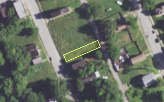 Aerial view of 4416 N 19TH ST — vacant lot, St. Louis with approximate parcel outline