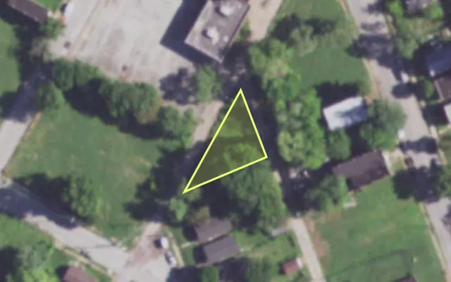 Aerial view of 4206 GLASGOW AV — vacant lot, St. Louis with approximate parcel outline