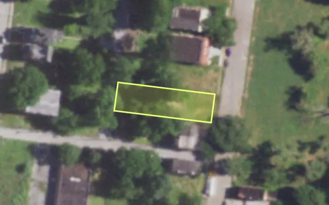 Aerial view of 1327 BAYARD AV — vacant lot, St. Louis with approximate parcel outline