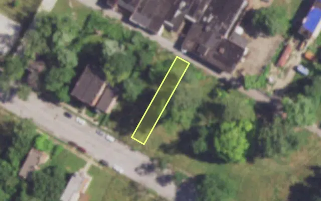 Aerial view of 4215 W EVANS AV — vacant lot, St. Louis with approximate parcel outline