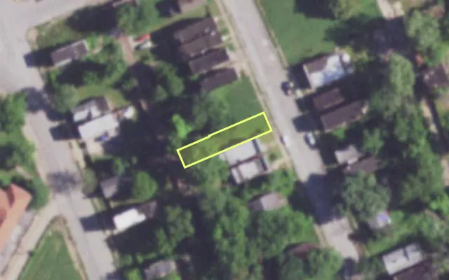 Aerial view of 4251 N 21ST ST — vacant lot, St. Louis with approximate parcel outline
