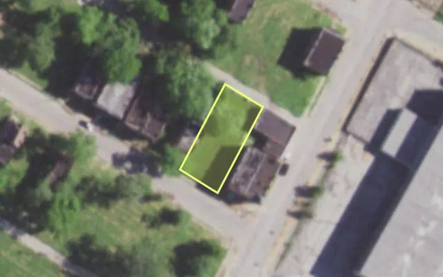 Aerial view of 5807 COTE BRILLIANTE AV — vacant lot, St. Louis with approximate parcel outline