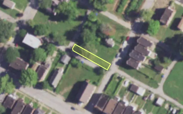 Aerial view of 4115 HARRIS AV — vacant lot, St. Louis with approximate parcel outline