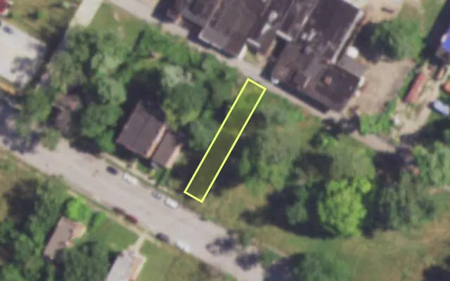 Aerial view of 4217 W EVANS AV — vacant lot, St. Louis with approximate parcel outline