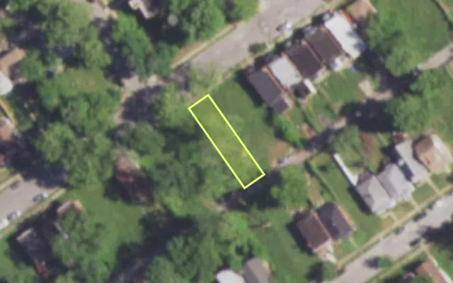 Aerial view of 5346 EMERSON AV — vacant lot, St. Louis with approximate parcel outline