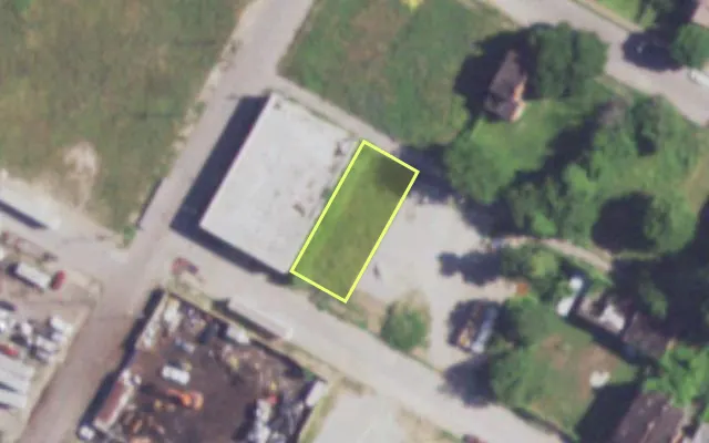 Aerial view of 3741 ALDINE AV — vacant lot, St. Louis with approximate parcel outline