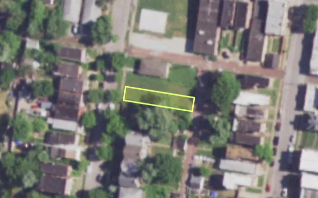 Aerial view of 3820 PENNSYLVANIA AV — vacant lot, St. Louis with approximate parcel outline