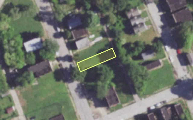 Aerial view of 4216 N FLORISSANT AV — vacant lot, St. Louis with approximate parcel outline