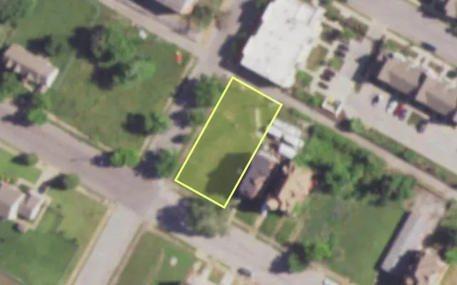 Aerial view of 4191 WEST BELLE PL — vacant lot, St. Louis with approximate parcel outline
