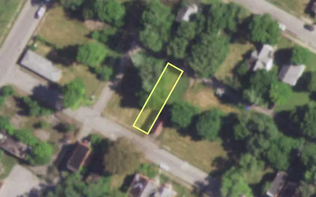 Aerial view of 4449 NORTH MARKET ST — vacant lot, St. Louis with approximate parcel outline