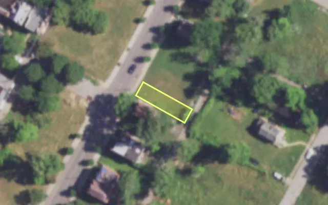 Aerial view of 3200 N NEWSTEAD AV — vacant lot, St. Louis with approximate parcel outline