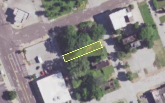 Aerial view of 2713 BLAIR AV — vacant lot, St. Louis with approximate parcel outline