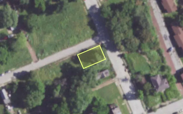Aerial view of 4225 RANDALL PL — vacant lot, St. Louis with approximate parcel outline