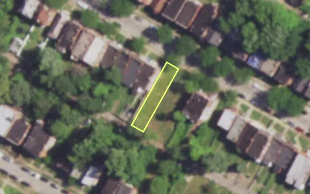Aerial view of 4816 MAFFITT AV — vacant lot, St. Louis with approximate parcel outline