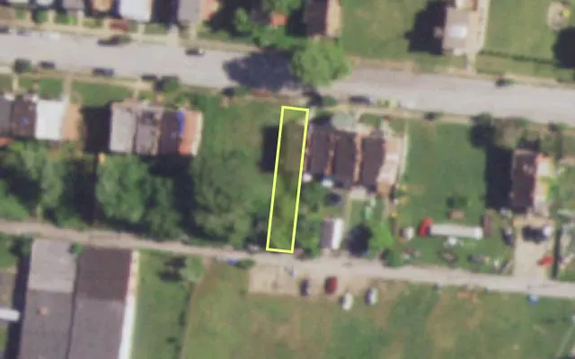 Aerial view of 4552 ENRIGHT AV — vacant lot, St. Louis with approximate parcel outline