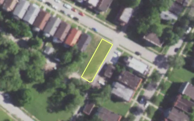 Aerial view of 5514 HEBERT ST — vacant lot, St. Louis with approximate parcel outline