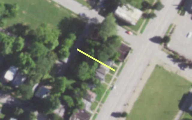 Aerial view of 3019 A UNION BLVD — vacant lot, St. Louis with approximate parcel outline