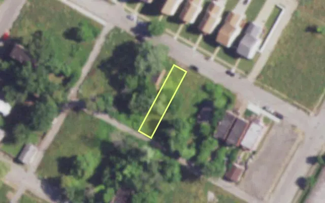 Aerial view of 4224 GARFIELD AV — vacant lot, St. Louis with approximate parcel outline